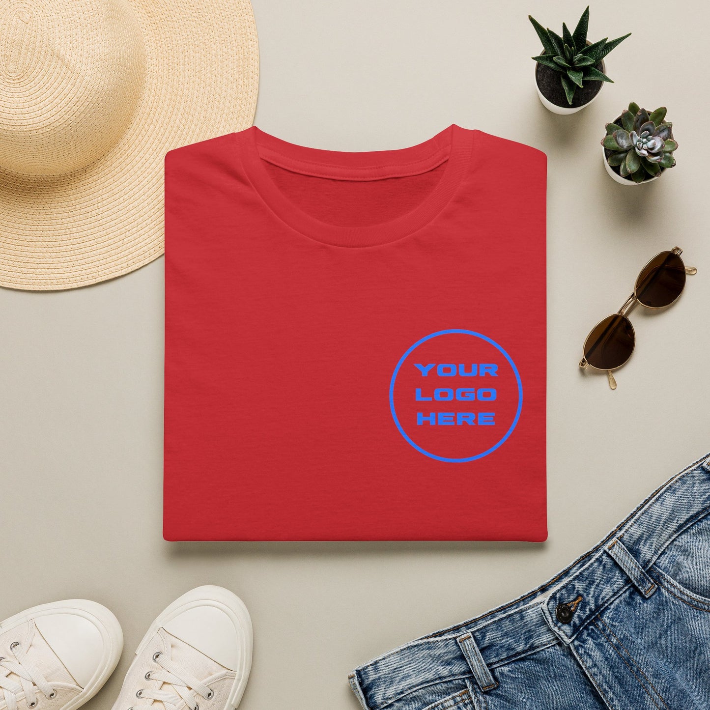 Custom Logo T-Shirt Front & Back