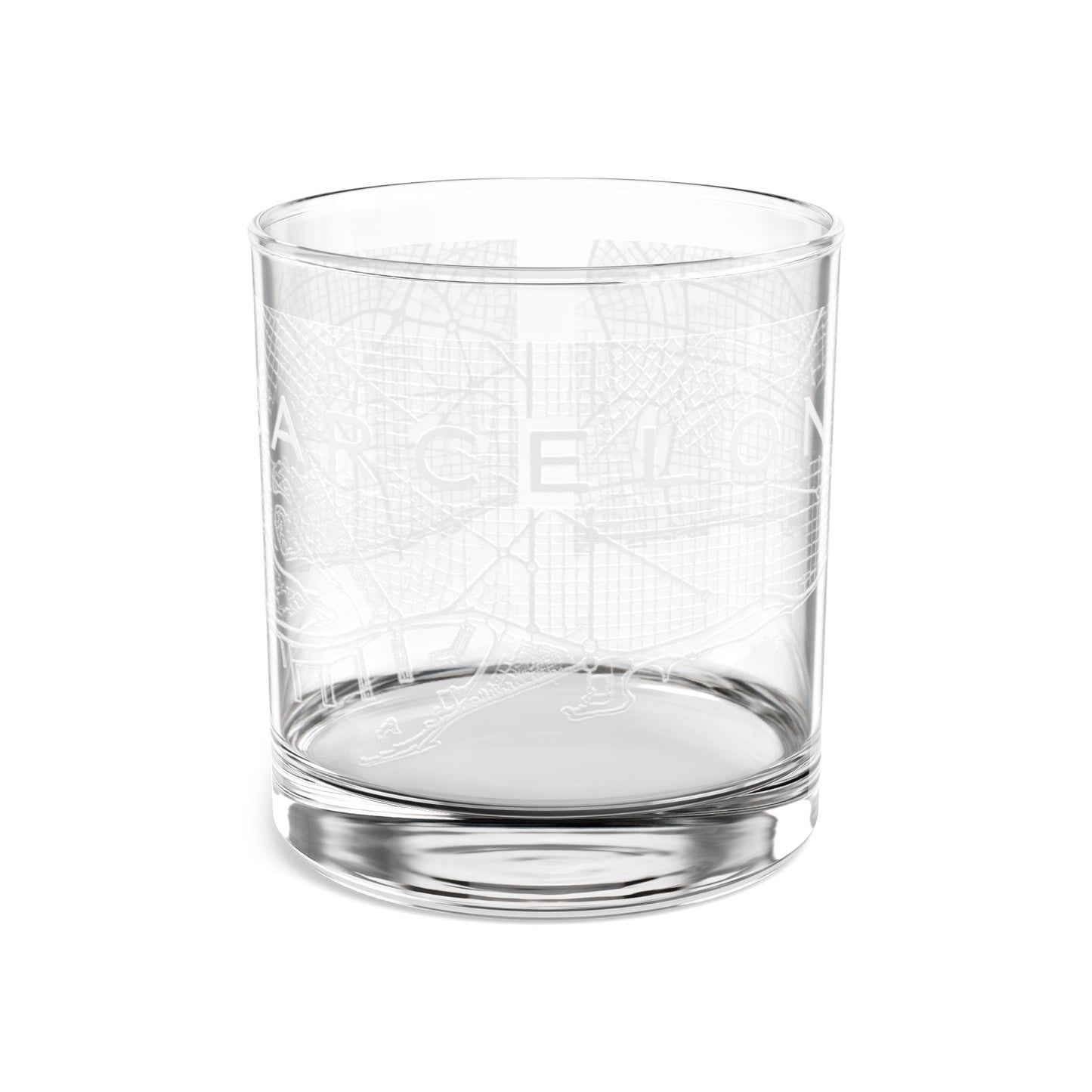 Barcelona Engraved City Map Glass — 10oz Whiskey Tumbler