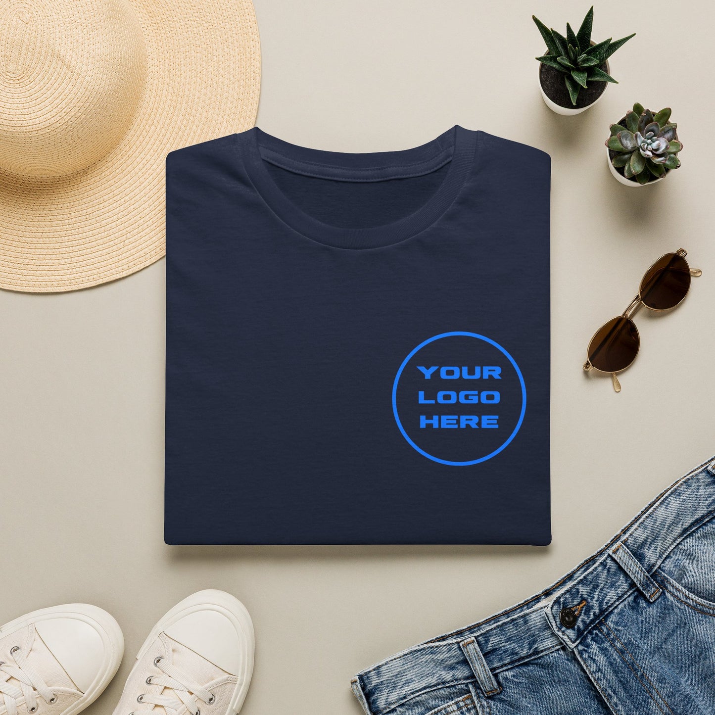 Custom Logo T-Shirt Front & Back