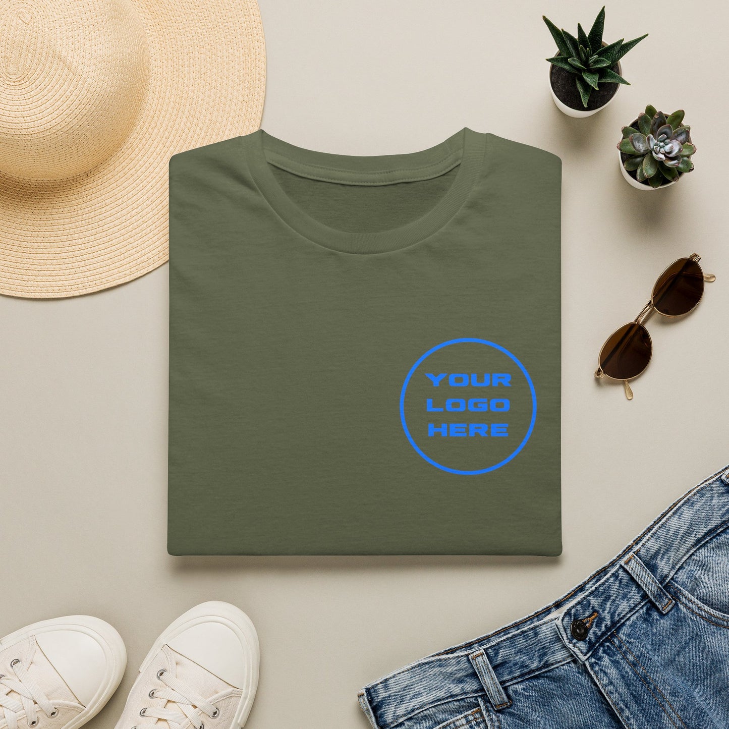 Custom Logo T-Shirt Front & Back