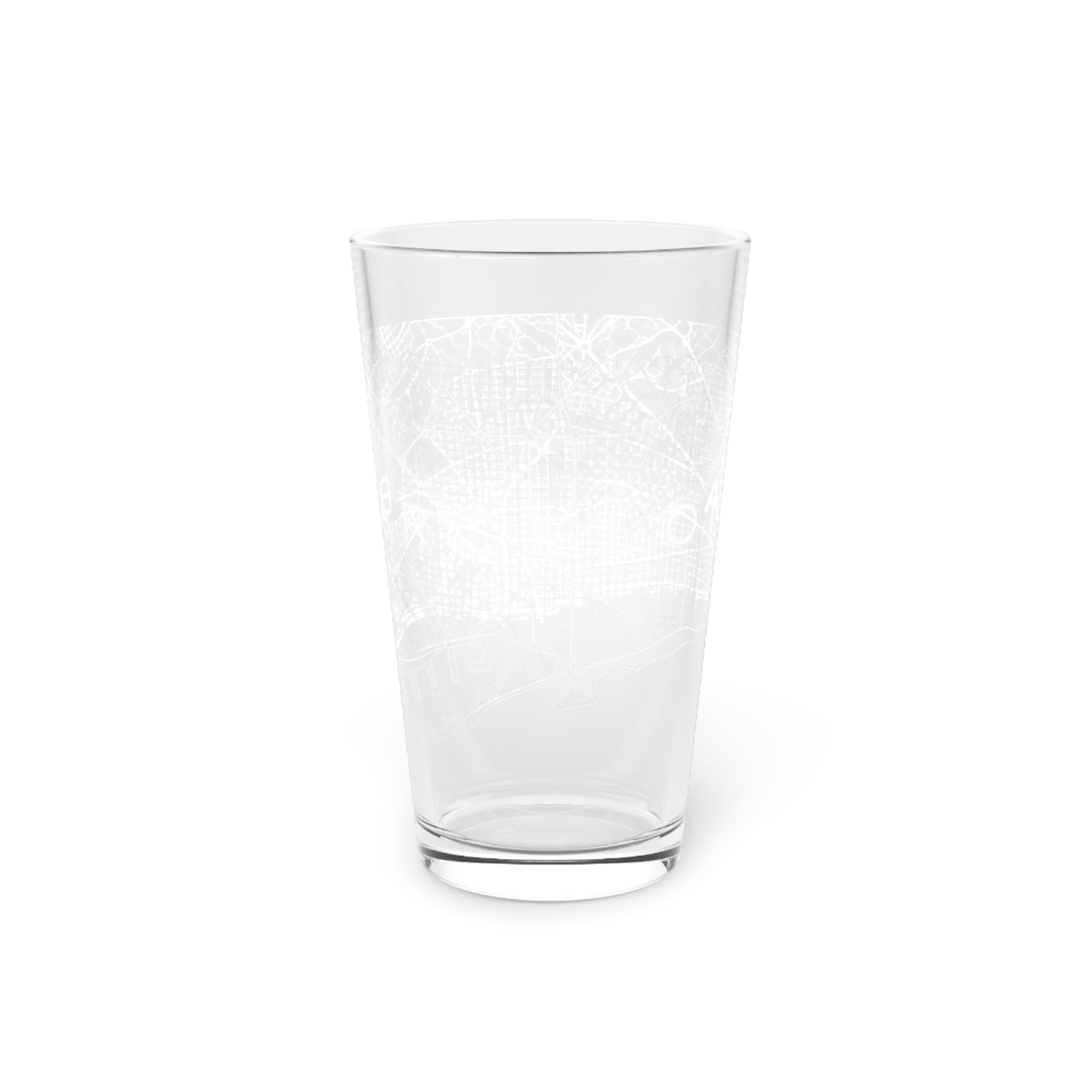 Barcelona City Map Pint Glass (16oz)