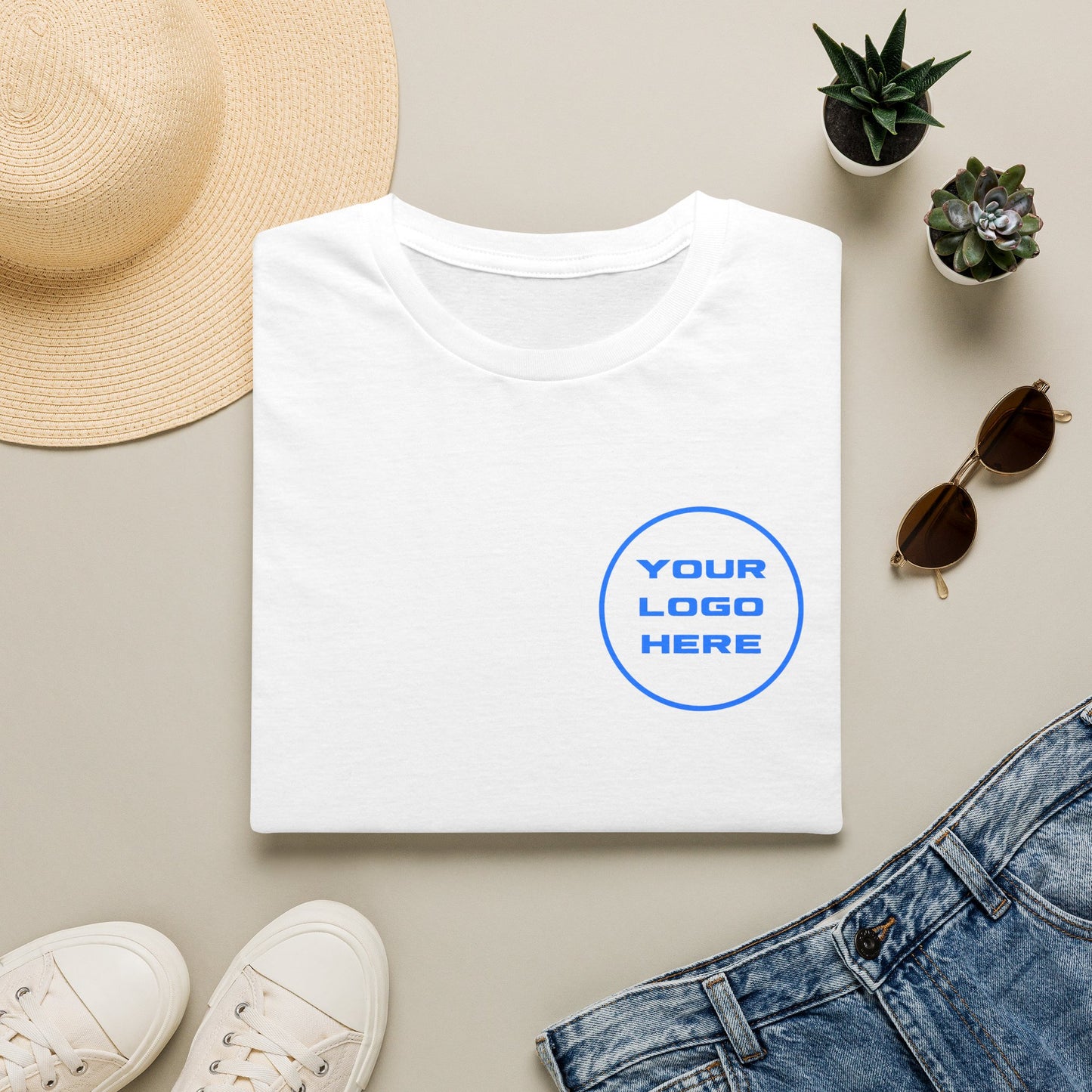 Custom Logo T-Shirt Front & Back