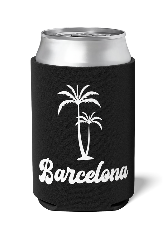 Barcelona Palm Panot Black Neoprene Killer Koozy, Beer Koozie, Stubby holder, Can Cooler, Coolie, Beer Hugger - Best gift, souvenir 