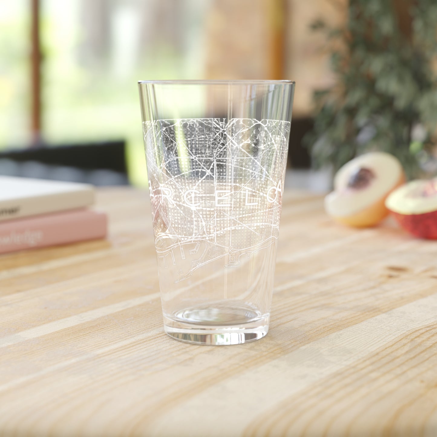 Barcelona City Map Pint Glass (16oz)