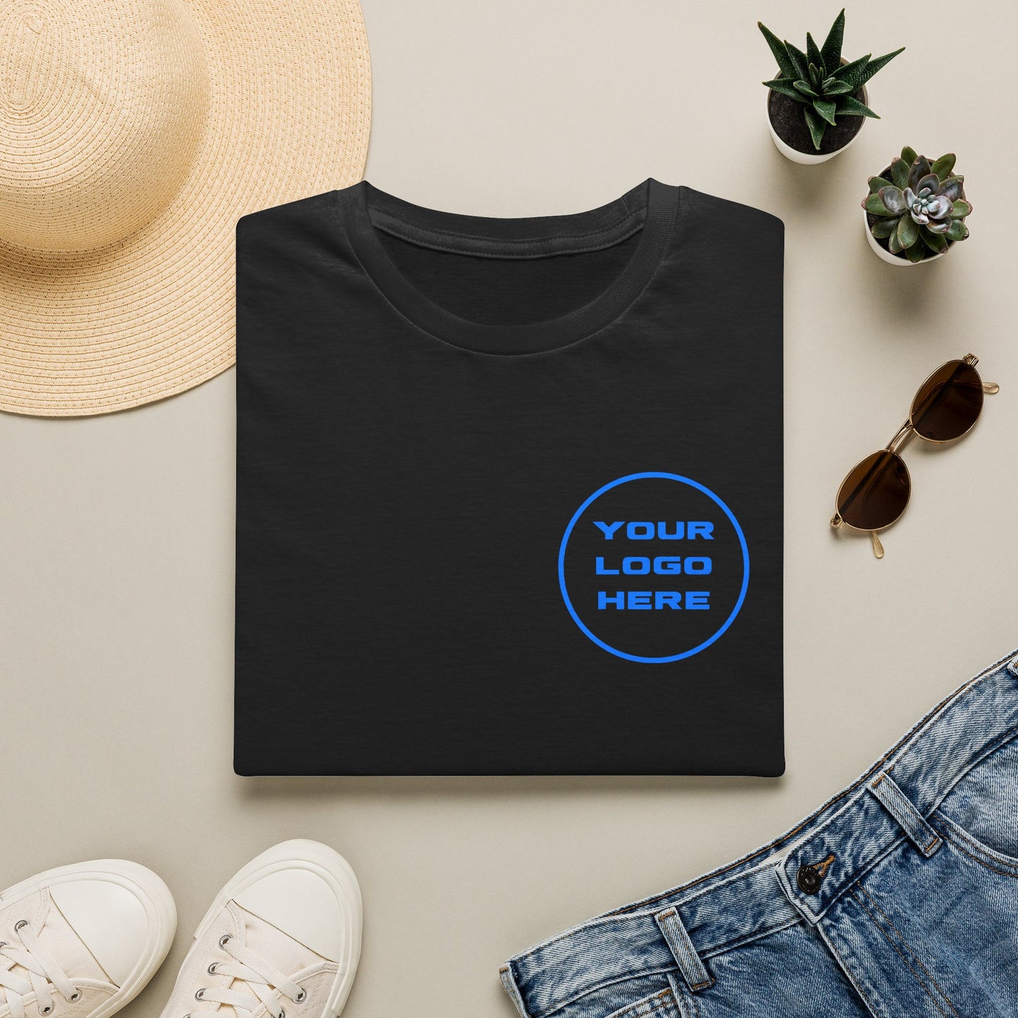 Custom Logo T-Shirt Front & Back
