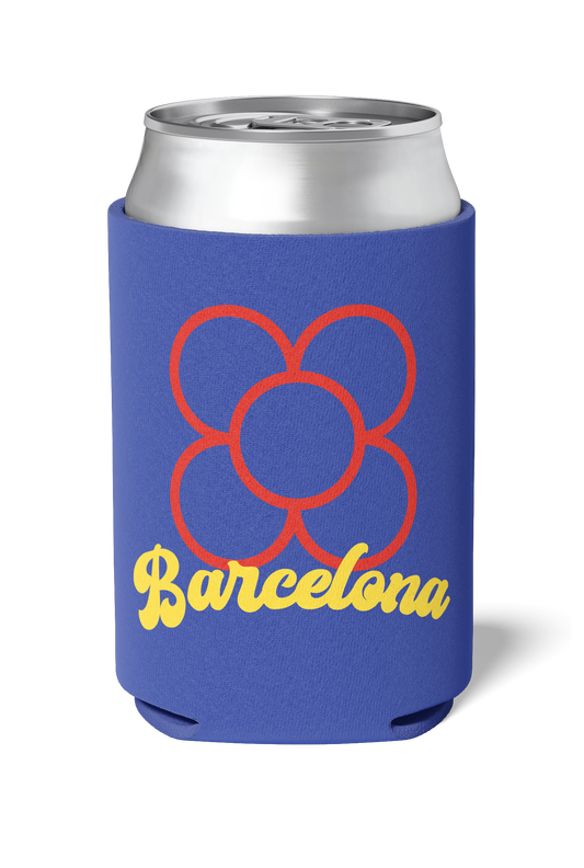 Retro barcelona panot flower on purple neoprene Killer koozy / koozie / stubby holder