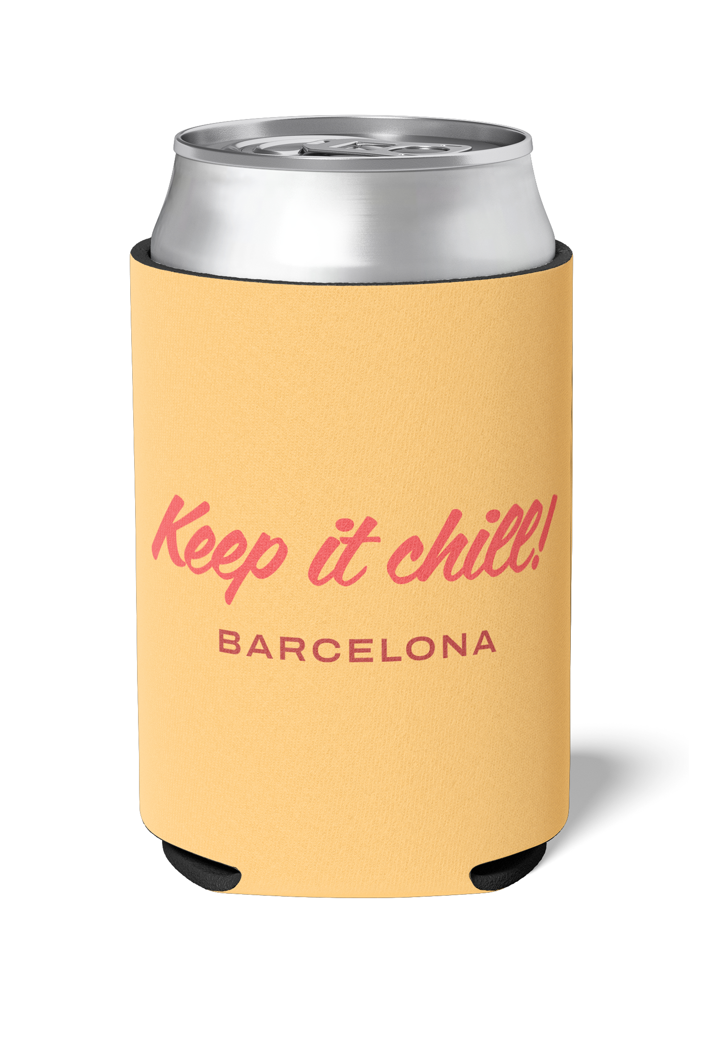 Cream and red colored Killer Koozys logo with Keep it Chill on a neoprene Koozie / stubby holder