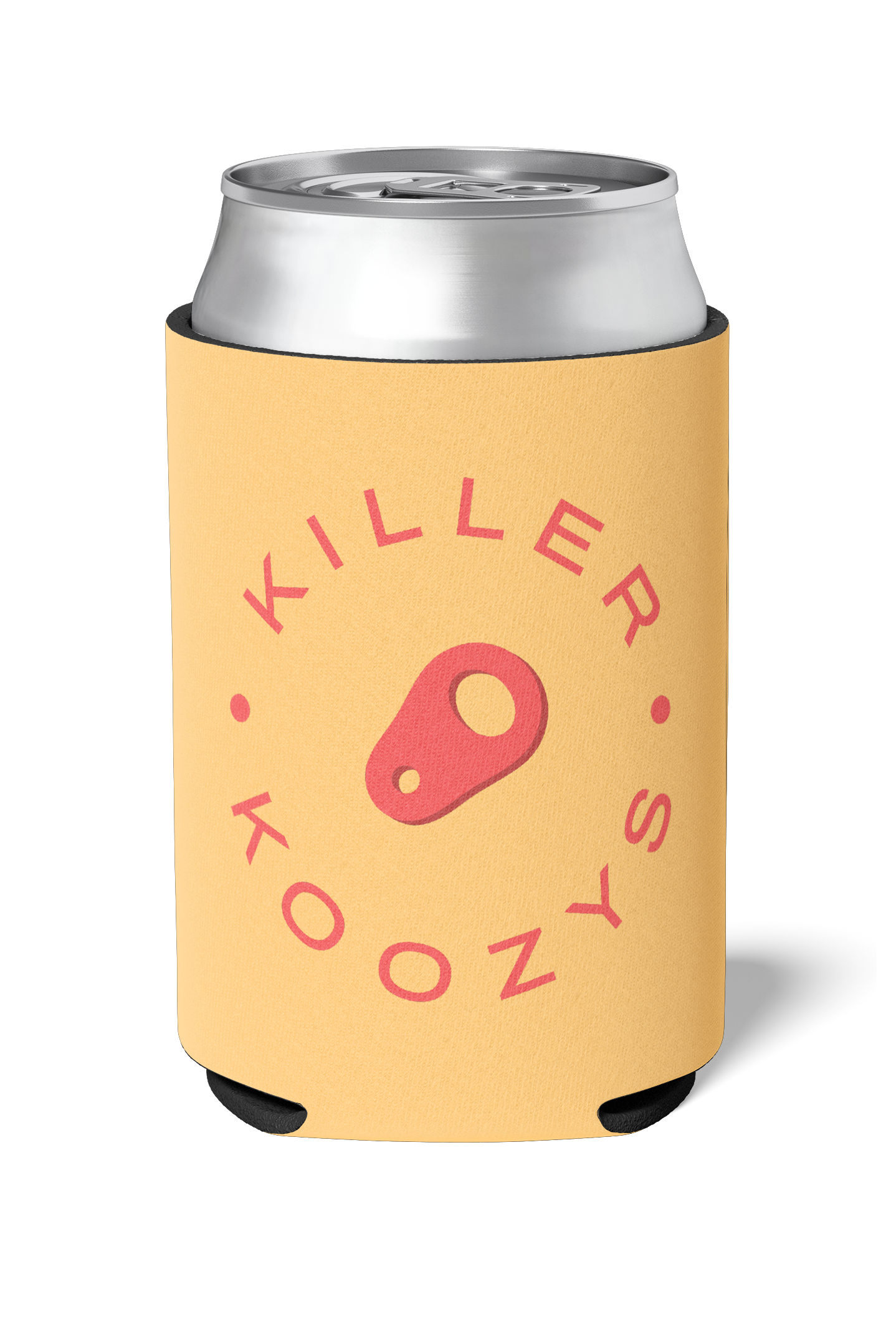 Cream and red colored Killer Koozys logo with Keep it Chill on a neoprene Koozie / stubby holder