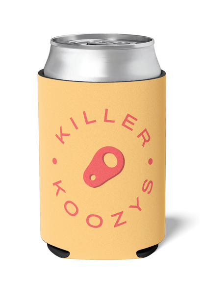 Cream and red colored Killer Koozys logo with Keep it Chill on a neoprene Koozie / stubby holder