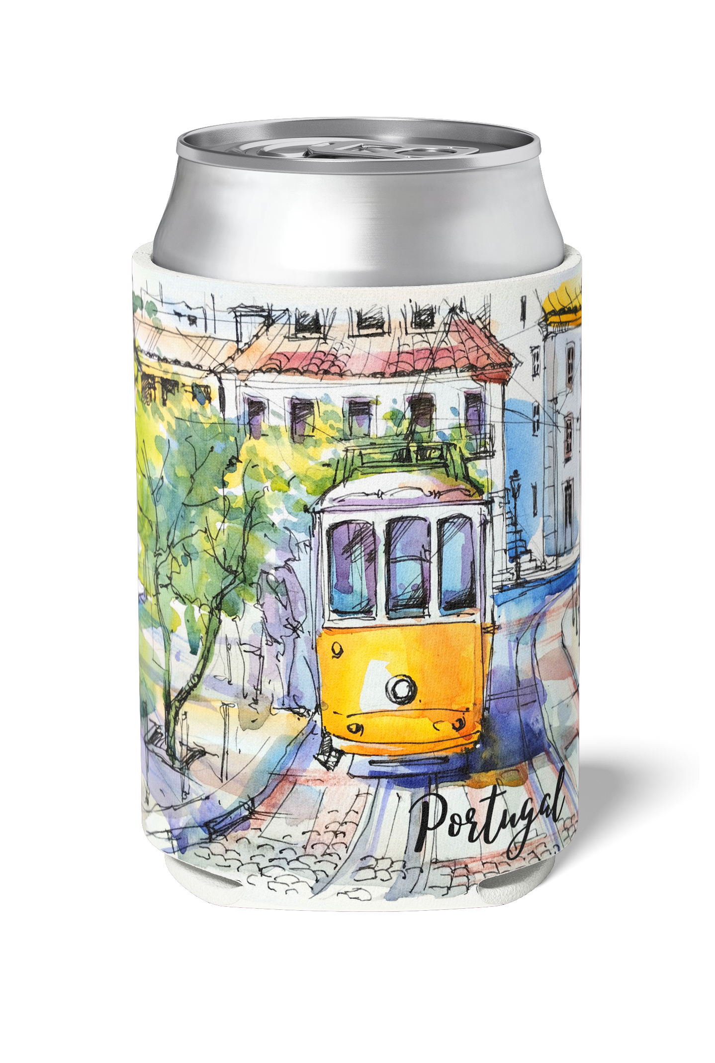 Portugal Tram Water Color