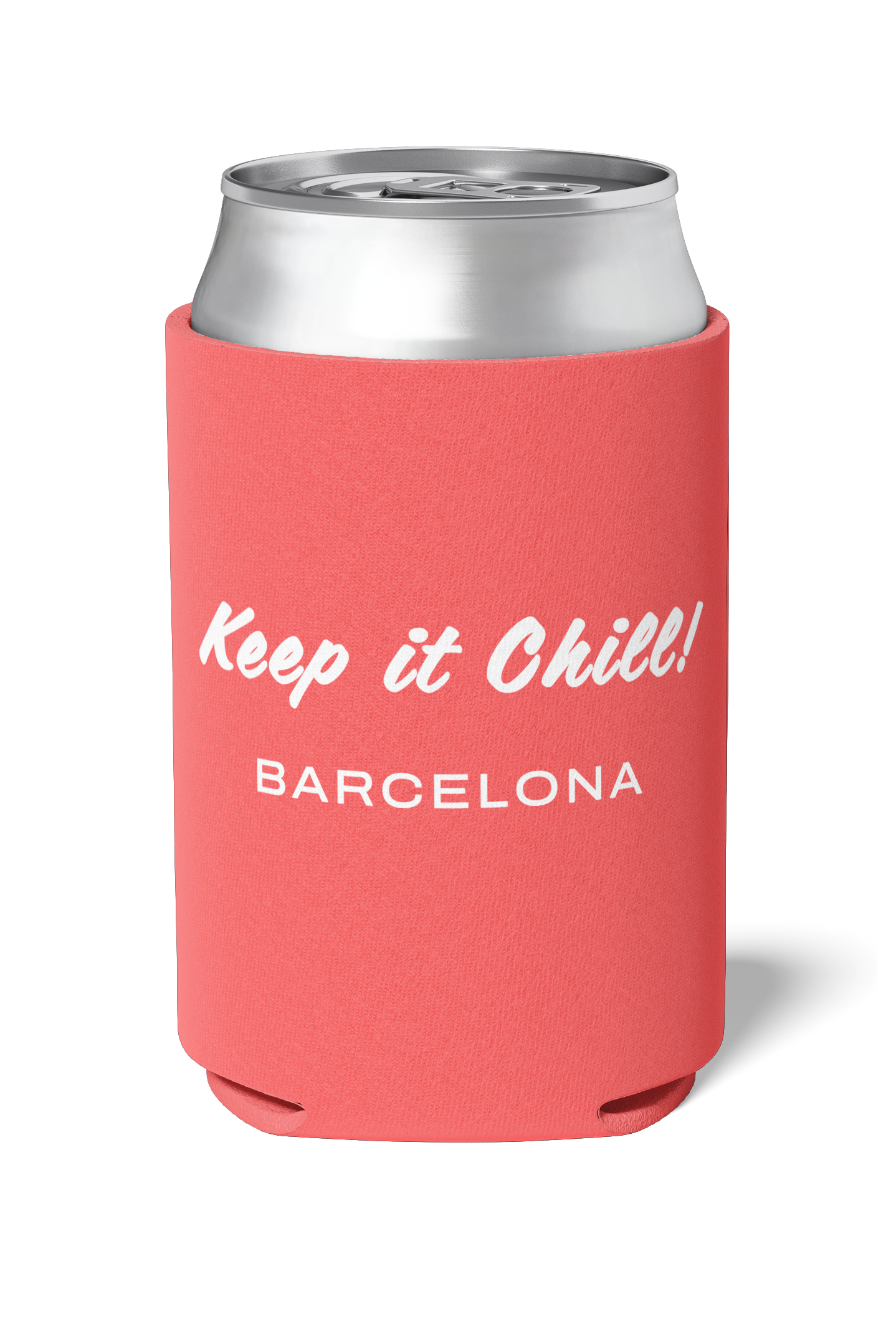 Red and white colored Killer Koozys logo with Keep it Chill on a neoprene Koozie / stubby holder