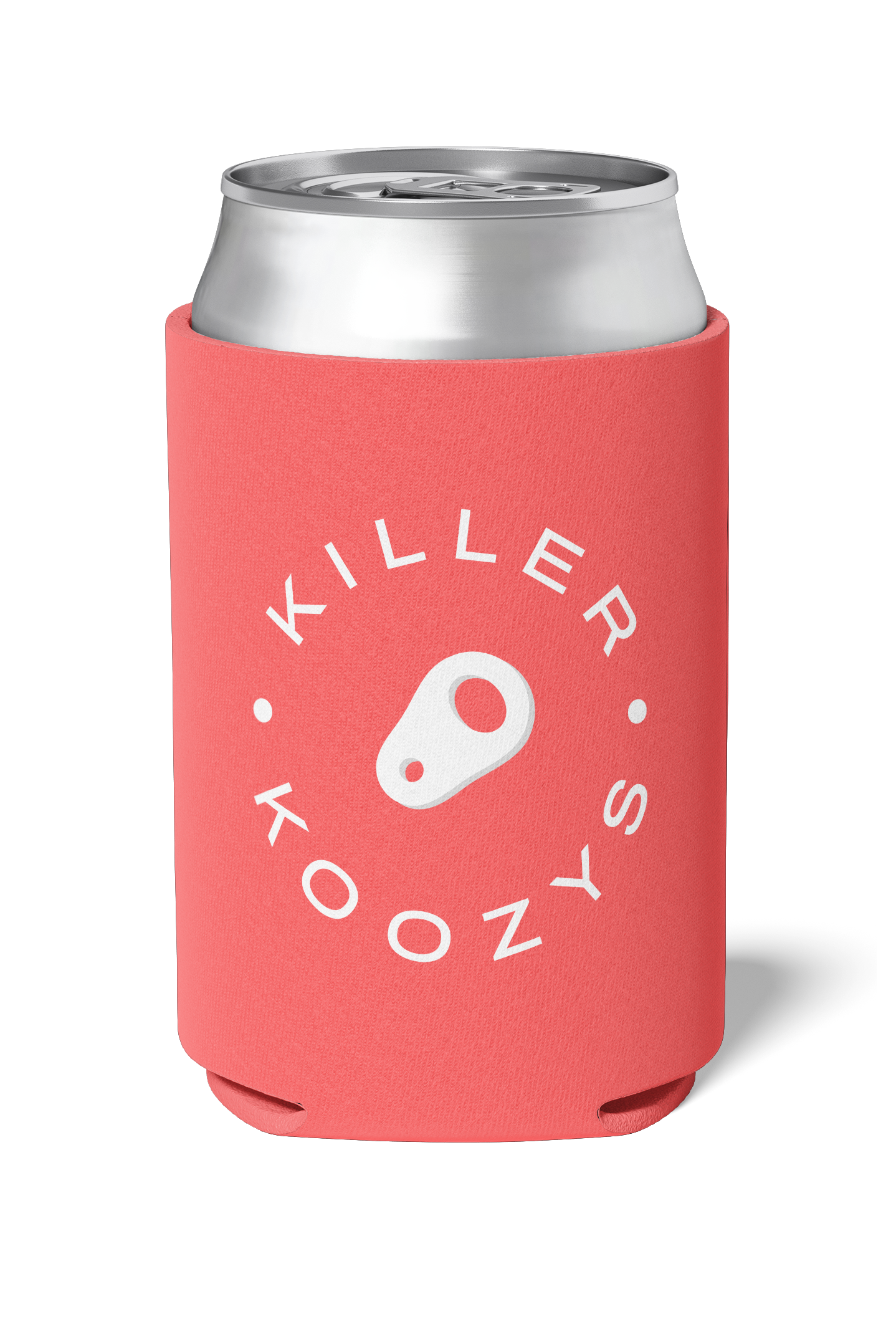 Red and white colored Killer Koozys logo with Keep it Chill on a neoprene Koozie / stubby holder