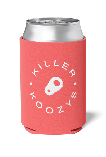 Red and white colored Killer Koozys logo with Keep it Chill on a neoprene Koozie / stubby holder