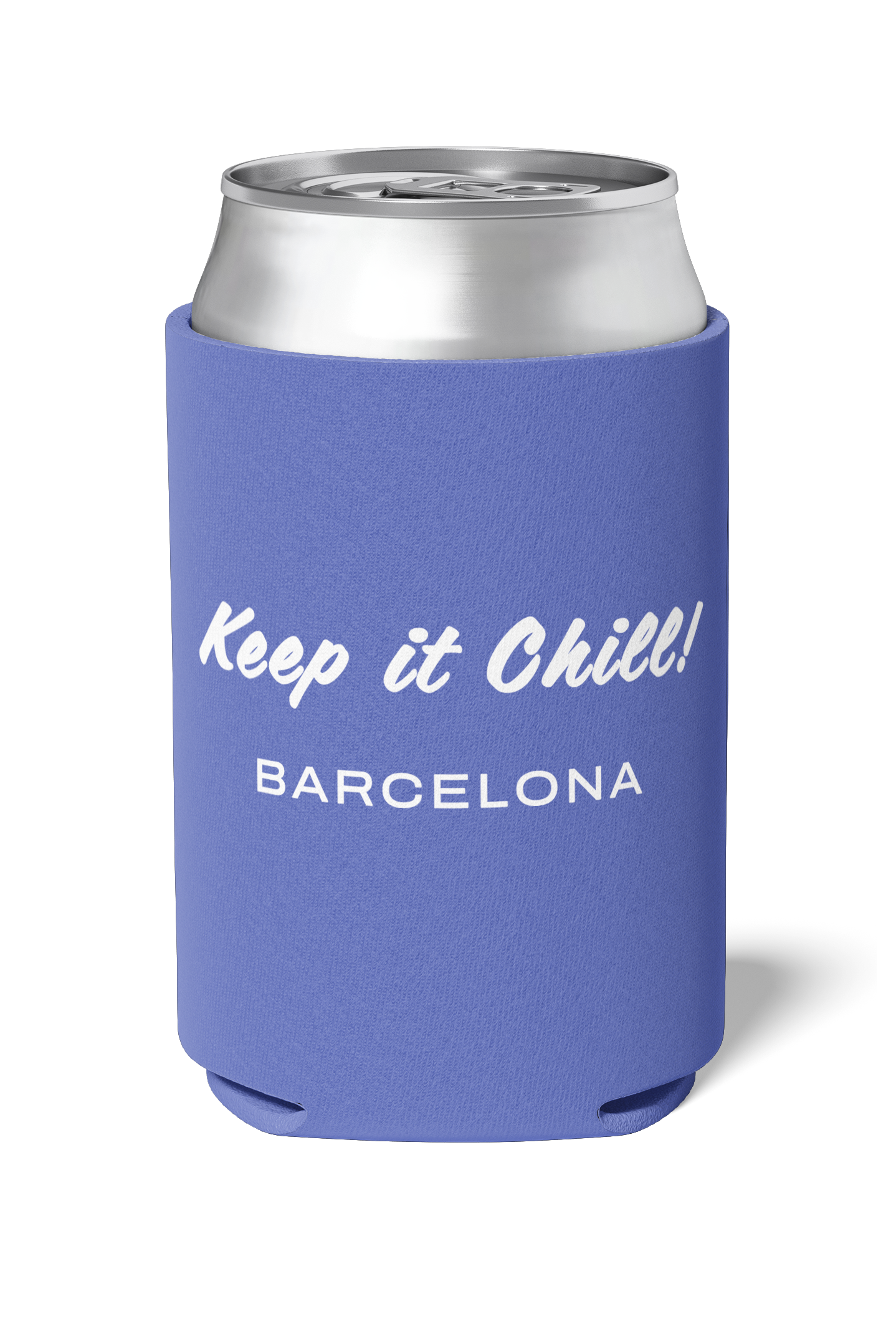 Purple and white colored Killer Koozys logo with Keep it Chill on a neoprene Koozie / stubby holder