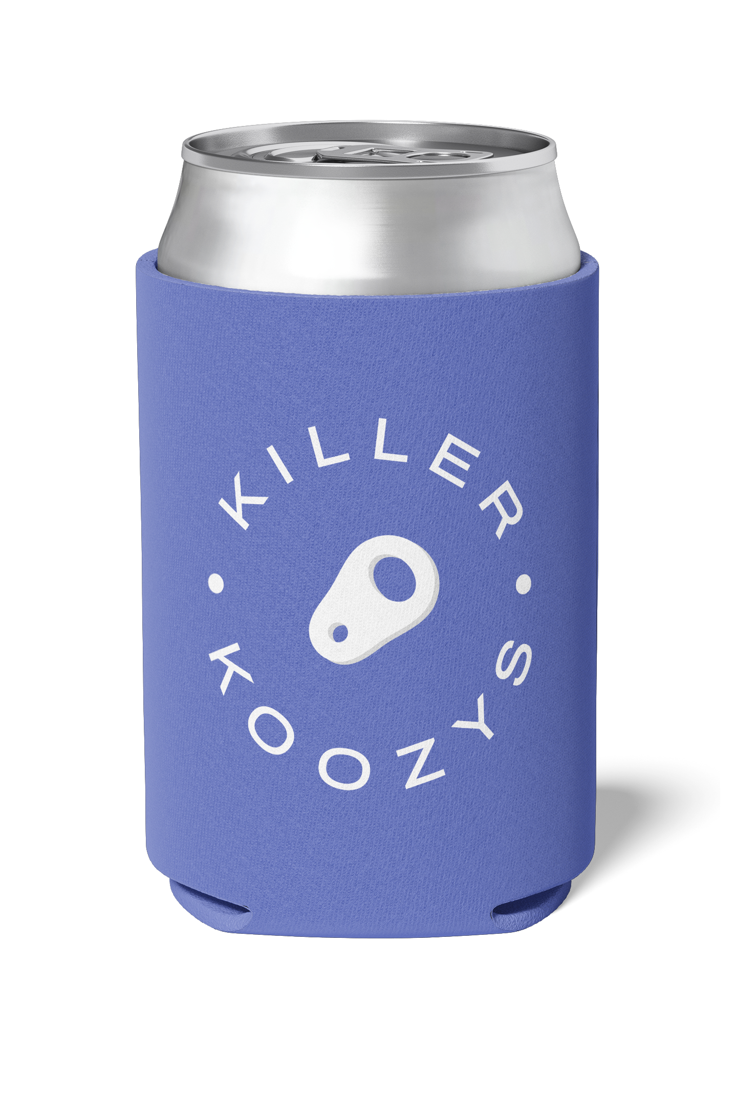 Purple and white colored Killer Koozys logo with Keep it Chill on a neoprene Koozie / stubby holder