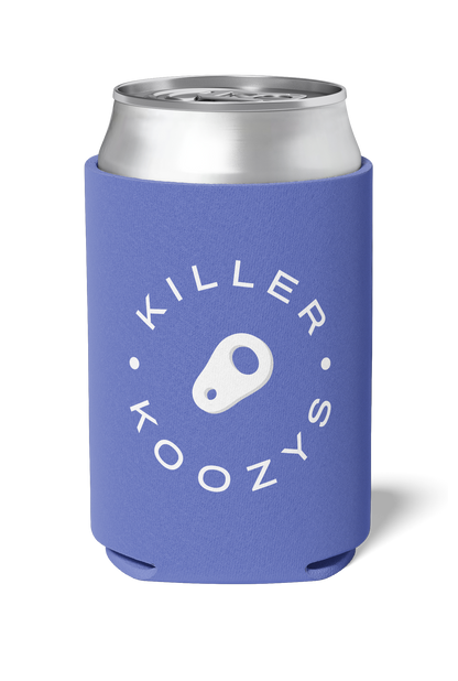 Purple and white colored Killer Koozys logo with Keep it Chill on a neoprene Koozie / stubby holder